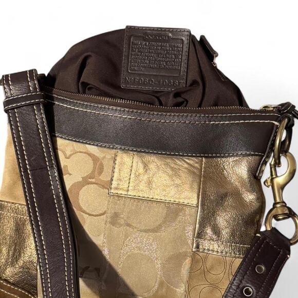 Coach Metallic Patchwork Shoulder Bag - Picture 4 of 5